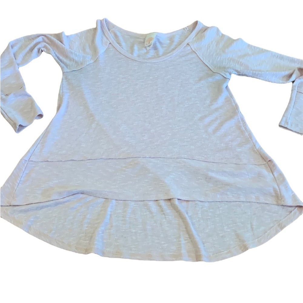 Freeloader size small light pink long sleeve blouse with raw edge detail